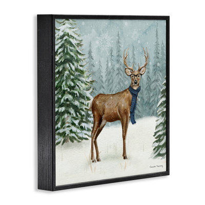 Christmas Critters Reindeer Framed Giclee Art, design by Danielle Murray