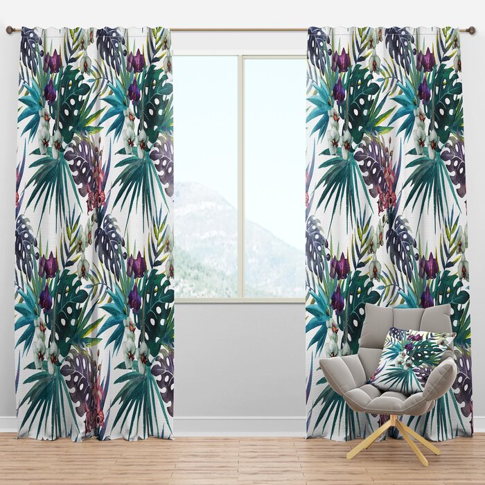 DesignArt Semi-Sheer Curtain Panel | Wayfair