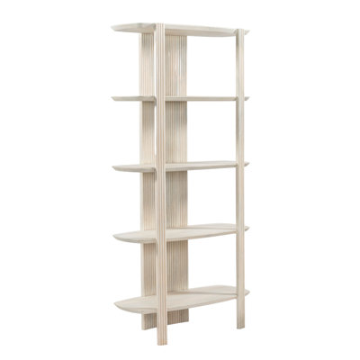 Hokku Designs 71" Catalina Fluted Wood Etagere, Cream