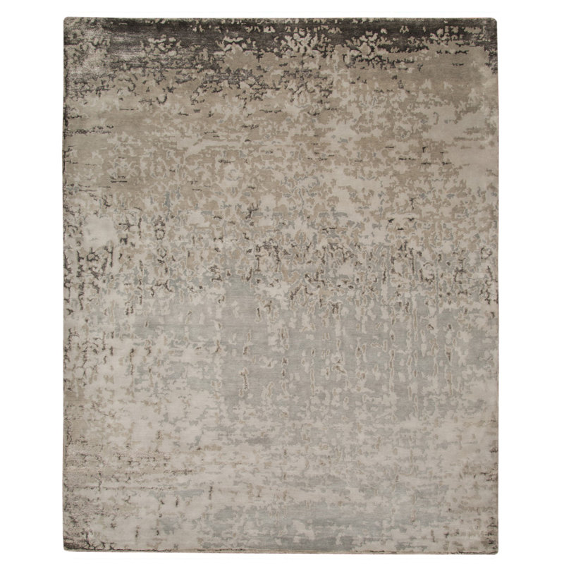 Tapis gris noué à la main Brettany, Rectangle 2 pi x 3 pi