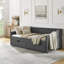 Lit de jour simple avec tiroirs, canapé-lit capitonné, avec bouton sur le dos et clou en cuivre sur les accoudoirs ondulés (81,5 po x 4 po x 30,5 po)-2045460712