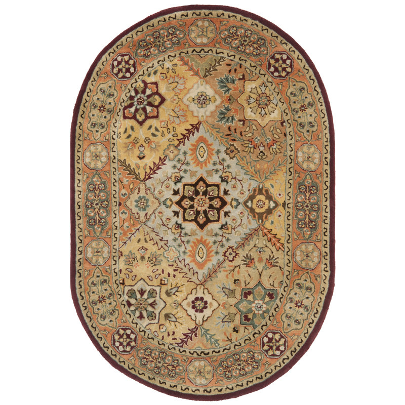 Heine Legend Hand Tufted Wool And Viscose Oriental Rug, Oval 4'6" X 6'6"