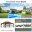 Pavillon de jardin à toit rigide 14 pi x 22 pi avec toit en acier galvanisé et structure en aluminium, pavillon permanent brun avec rideaux fermés pour patio et jardin-129164802