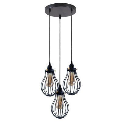 Maratea 3 - Light Black Cluster Pendant