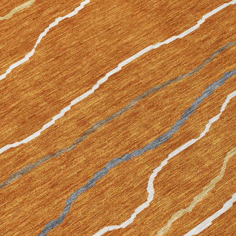 Tapis intérieur / extérieur lavable à la machine Chantille ACN2974, Orange, 1'8" x 2'6"