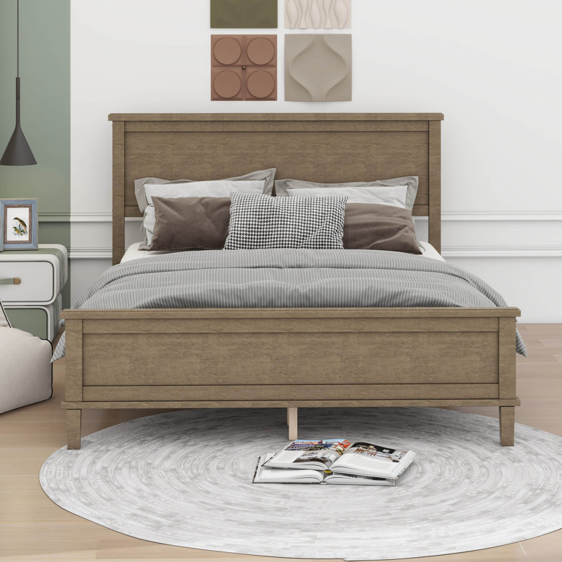 Lit plateforme en bois Burt, Double, Brun