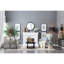 Cadre de miroir rond noir à main rose, 30 po x 30 po, pour espace de vie, mur d'entrée noir, salle de bain convenable, espace-598422517