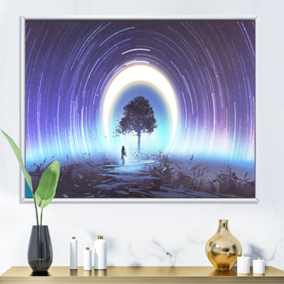 «Video Game Woman Finding Tree Of Life», art mural moderne sur toile