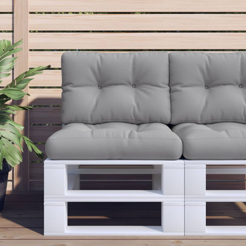 vidaXL Pallet Cushion Grey 100% polyester 23.6 x 23.6 in, Gray, 23.6" x 23.6" x 4.7"