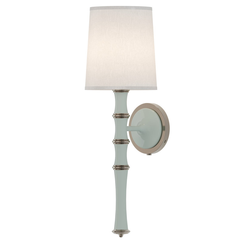 Kane 1 - Light Armed Sconce, Ascot White, Celadon/Silver