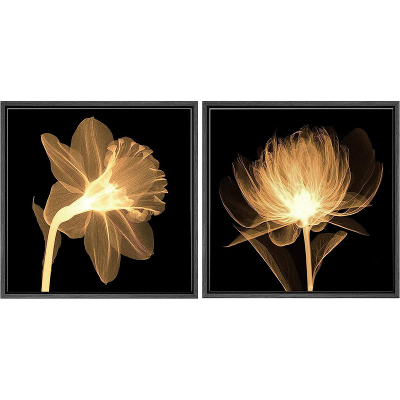Reproduction encadrée sur toile, 2 pièces, Cadre noir, H 16 po x l 32 po x P 1,5 po