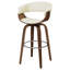 Tabouret tournant noyer et écru-300278262