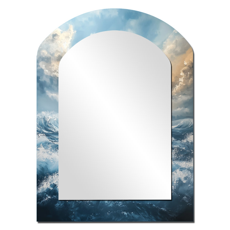 Miroir mural Parallel Beach Of Abstract Coastal Landscape I - White Arch, 34 po x 25 po