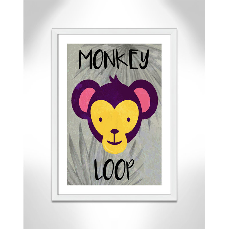 «Monkey Loop», impression sur papier, H 34,5 po x l 24 po x P 0,6 po, Encadré plat blanc
