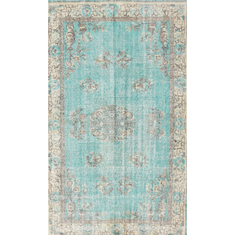 Tapis oriental bleu / gris, Rectangle 5 pi x 8 pi