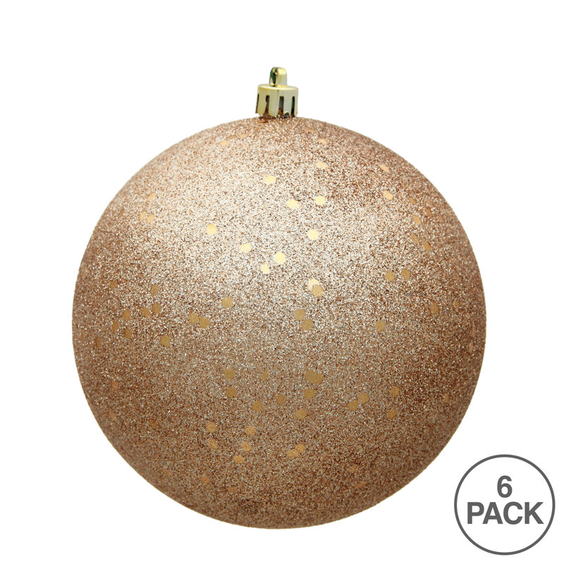 Ornement de Noël en forme de boule, H 4 po x l 4 po x P 4 po, Café au lait