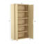 Bibliothèque moderne à 5 tablettes avec portes en chêne naturel H 79 "x l 38" Rivington-116164051