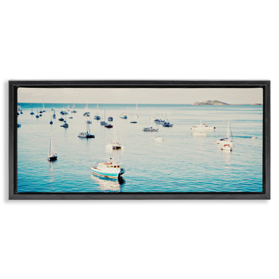 «Boat Fleet Marina», art mural encadré flottant par Jairo Rodriguez