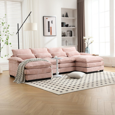 Chenille confortable avec rembourrage en éponge résilient et support de canapé moderne à structure solide
