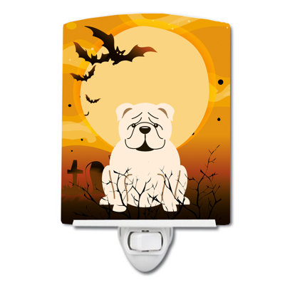 Éclairage de nuit en céramique halloween basset hound
