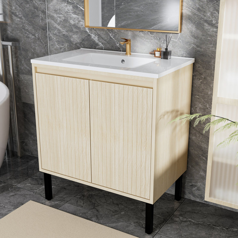 Meuble-lavabo de 30 po sans lavabo, Beige