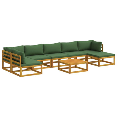 Sofa Set 3 pcs Natural Solid Acacia Wood