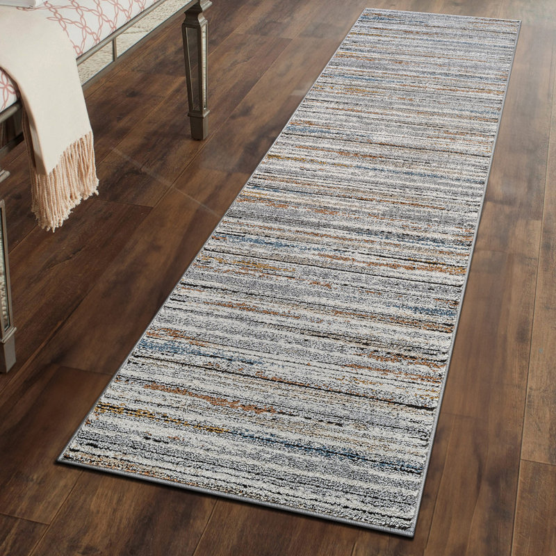 Tapis multicolore Painter’s Loft - Accent artistique subtil, facile à nettoyer, Tapis de couloir 2 pi 2 po x 6 pi