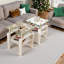 Ensemble de 2 tables de thé modernes en verre trempé avec plateau et plateau de table en MDF-986001888