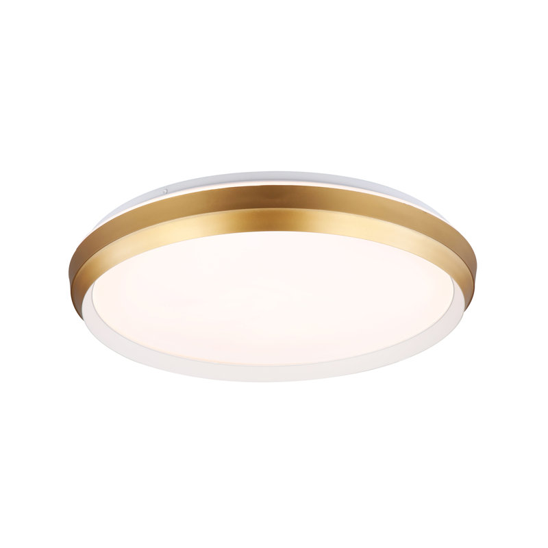 Plafonnier encastré Keuna, H 3,25 po x l 18,9 po x P 18,9 po, Or / blanc mat