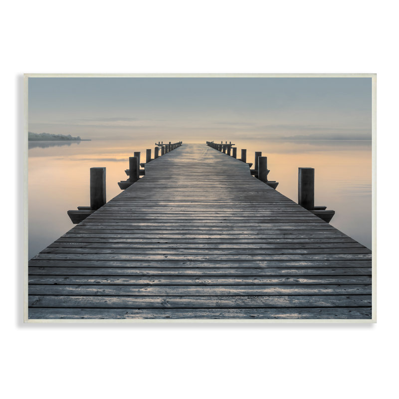 «Quiet Serene Dock Pier Foggy Morning Sunrise Scenery» par Mike Calascibetta - photographie, H 10 po x l 15 po x P 0,5 po