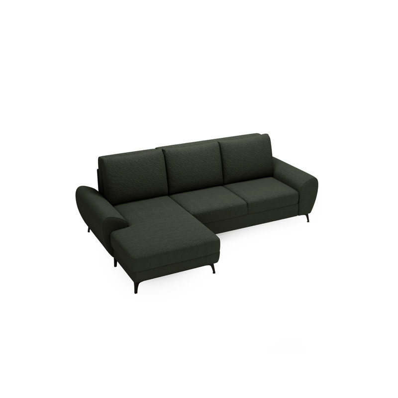 3 Seater Sofa Bed, Left Hand Facing, Green