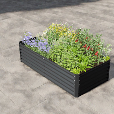 Spacious Steel Planters For Outdoor Gardening, Modern Metal Design