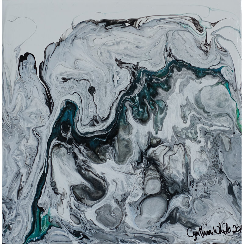 'Malachite Flows' - Painting Print on Wood