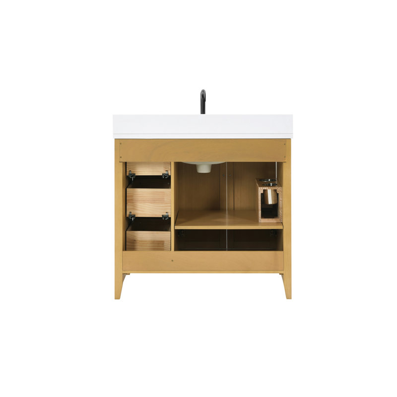 Meuble-lavabo en bois massif pré-assemblé avec US Power