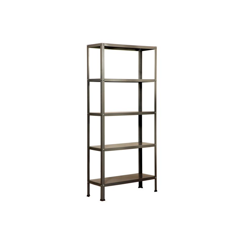 Vanmeter 100cm W Steel Height -Adjustable Shelving Unit, Grey