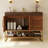 Modern Bathroom Vanity with Seamless Ceramic Sink and Gold Accent Free Standing Cabinet,  for Stylish and Efficient Storage-956515437-956515435