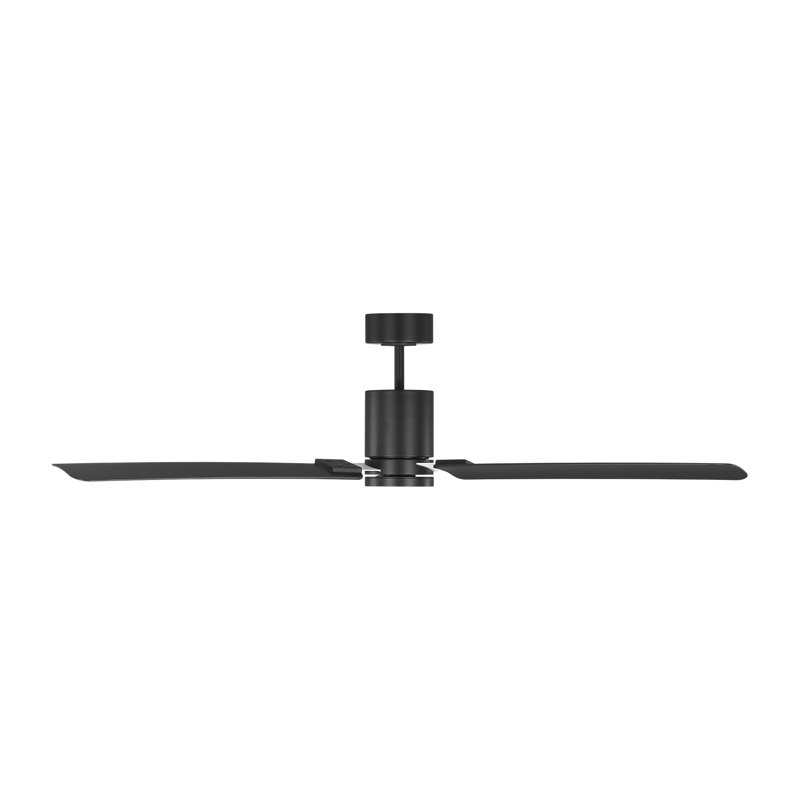 Visual Comfort Fan Cleancut Smart 62 LED Indoor Ceiling Fan with Threaded Downrod, Midnight Black ABS blades and Handheld Remote from Visual Comfort Fan