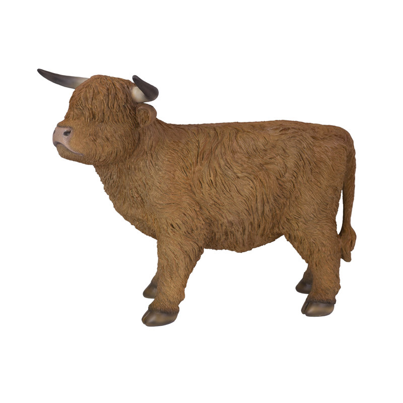 Brown Yak Decorative Figurine for Home & Office Décor, Handcrafted Resin Statue, Realistic Design, Collectible Animal Accent, Weather-Resistant Indoor/Outdoor Decor