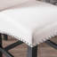 Tabouret de comptoir contemporain de 25 po avec garniture cloutée (ensemble de 2), blé / noir mat, tissu