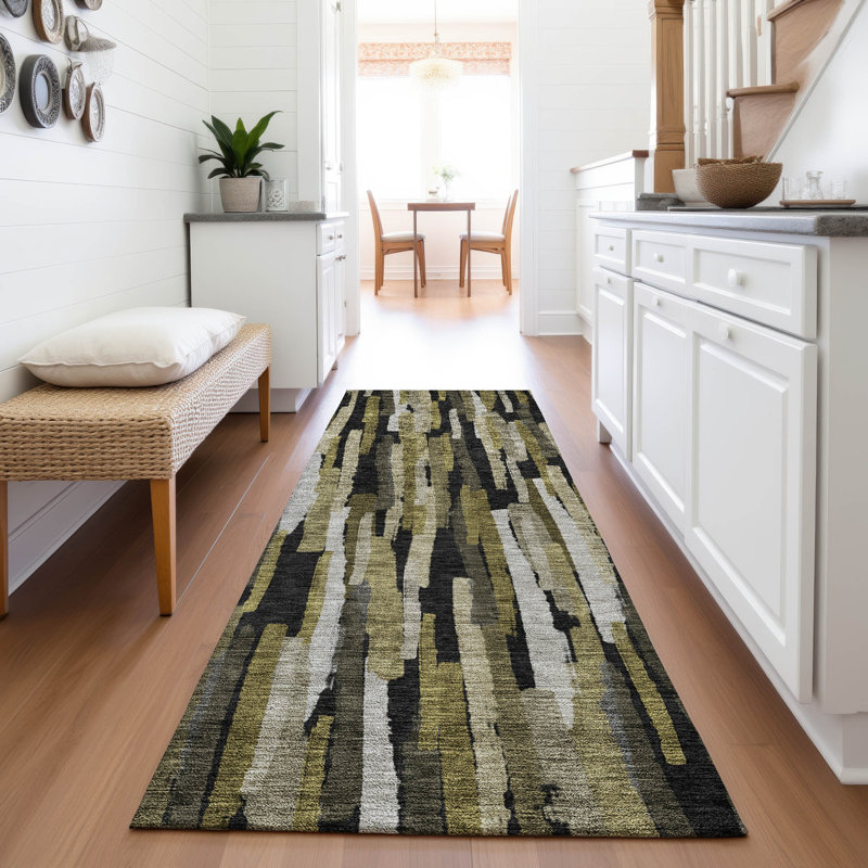 Premium Machine Washable Dahl AMF1079 Stripes Rug, Runner 2'3" x 7'6"