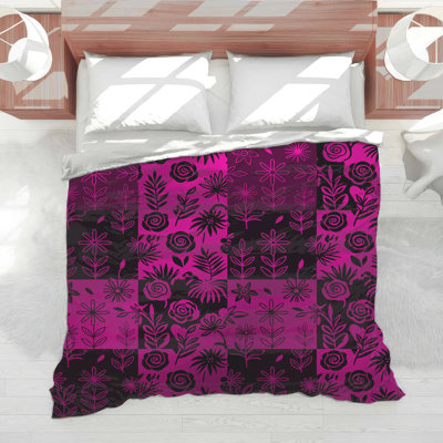 Édredon rose patchwork floral