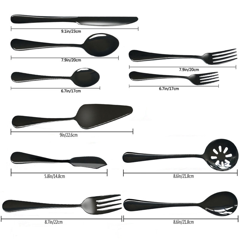 Ensemble de couverts 45 pièces Skaneateles, service pour 8, Noir