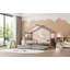 Lit simple en bois avec lit gigogne simple, gris (VIEUX SKU: WF300800AAE)-129409045