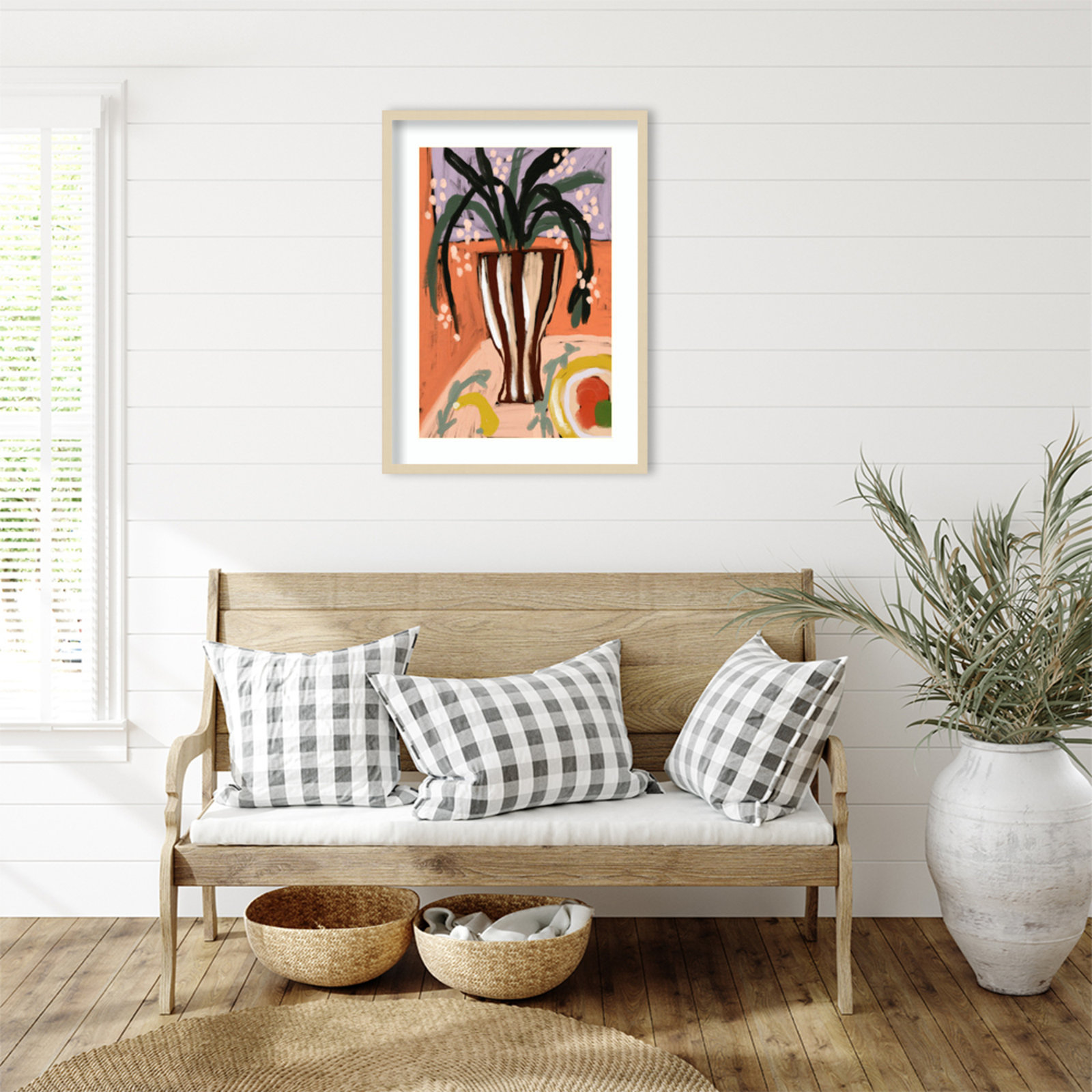 Floral Still Life No 3 by Treechild Wood Framed Wall Art Print, Brown, 33" H x 24" W