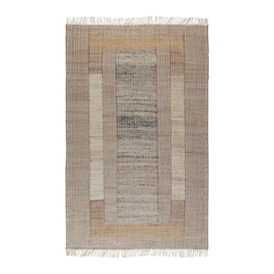 Misty Brown Ivory Geometric Jute Rug