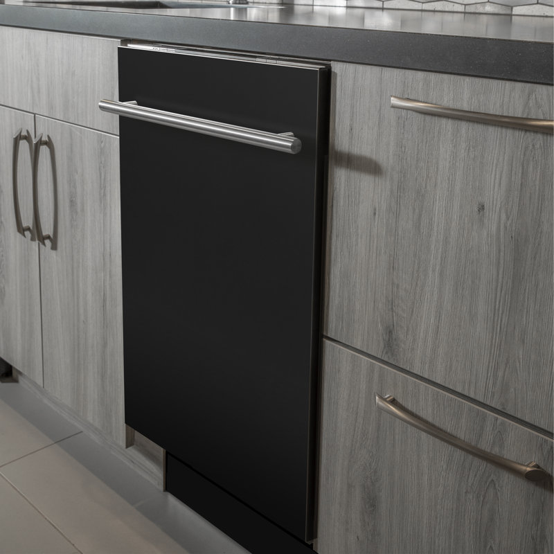 ZLINE 24 in. Fingerprint Resistant Control Dishwasher with Stainless Steel Tub and Style Handle, 52dBa
