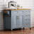 52'' Kitchen Island With Drop Leaf, Wheels,Spice Rack, Towel Rack,Adjustable Shelf-1929788521