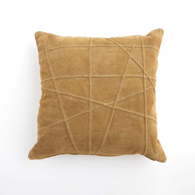Coussin en cuir réversible, Brun