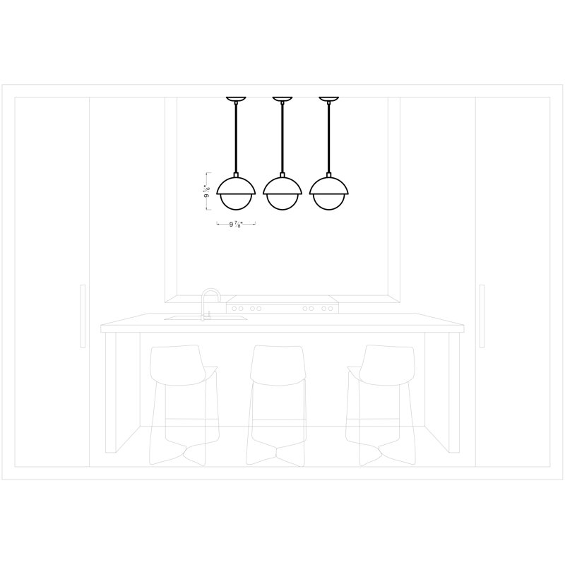 Hyde 1-Light Small Pendant, Midnight Black