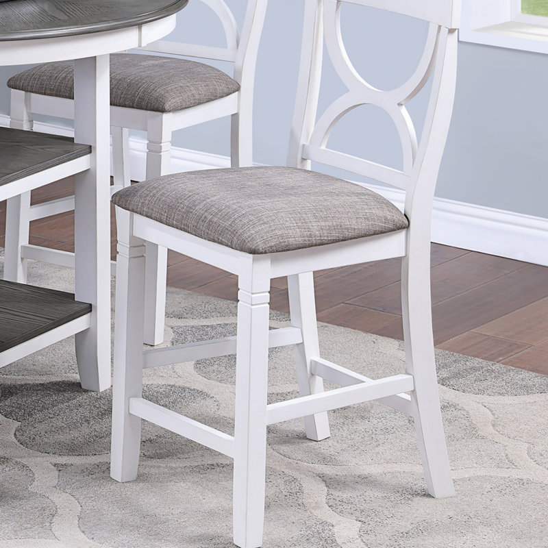 Ensemble de salle à manger à hauteur de comptoir contemporain avec rangement, 4 chaises rembourrées et dossier unique incurvé pour les maisons modernes
